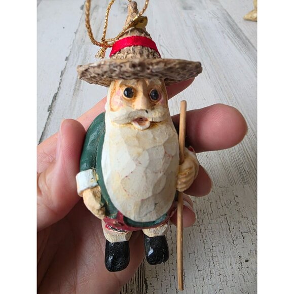 Vintage silvestri farmer Santa walking ornament Xmas tree dance - Picture 6 of 8